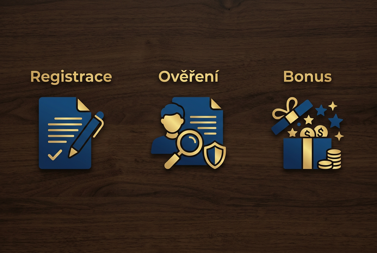 Infografika s kroky k získání kasinového bonusu
